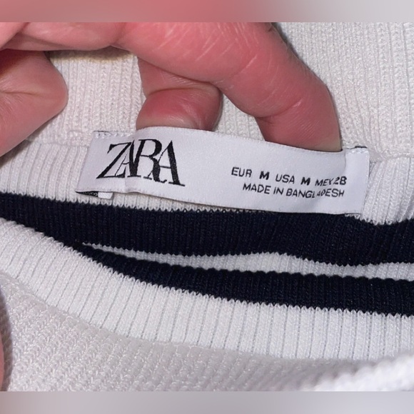 Zara Black and White Striped Midi Skirt M - Picture 3 of 5